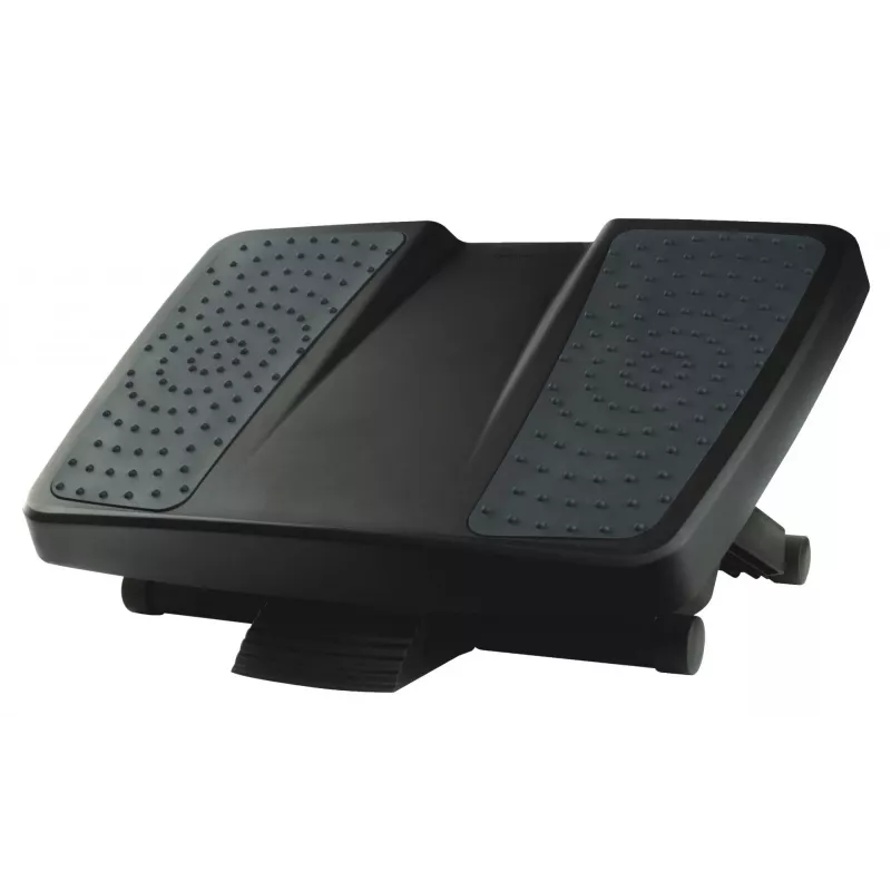 Repousa-pés Fellowes para debaixo da secretária – repousa-pés ergonómico Professional Series com 3 alturas ajustáveis e superfície de massagem – banco repousa-pés para escritório e casa – preto