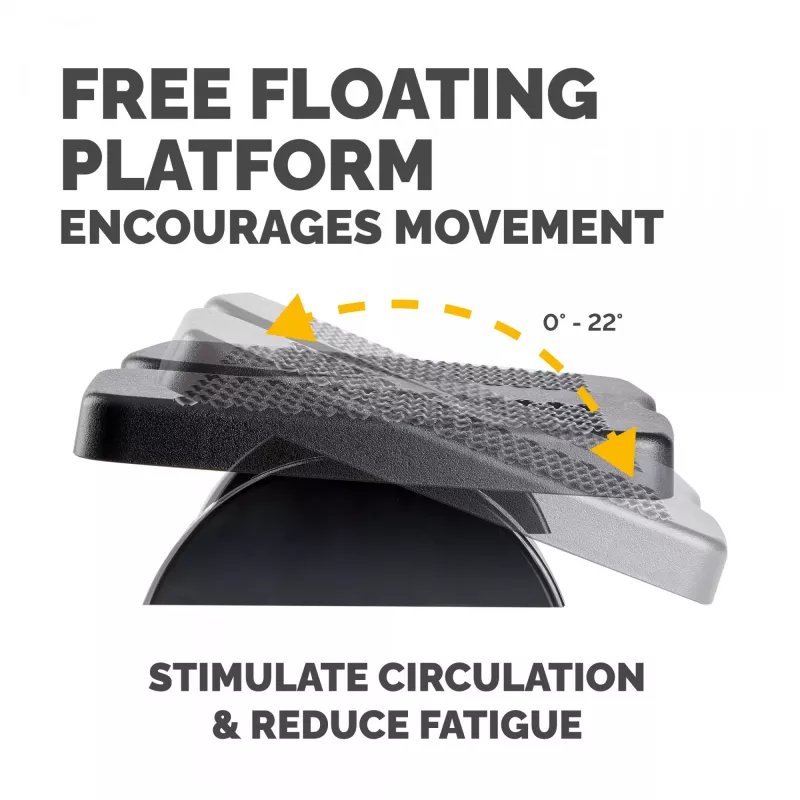 Repousa-pés Fellowes para debaixo da secretária – apoio de pés Refresh repousa-pés ergonómico com 2 alturas ajustáveis e superfície de massagem – repousa-pés para escritório e casa – preto