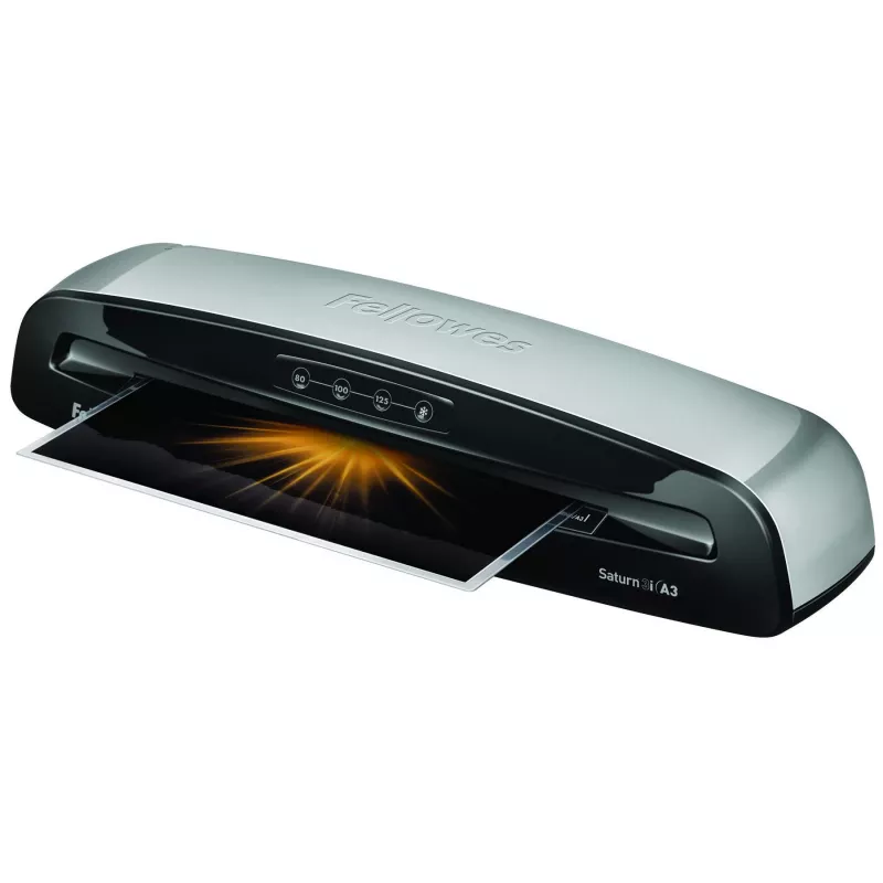 Plastificadora a frio/a quente Fellowes Saturn 3i 300 mm/min preto, prateado