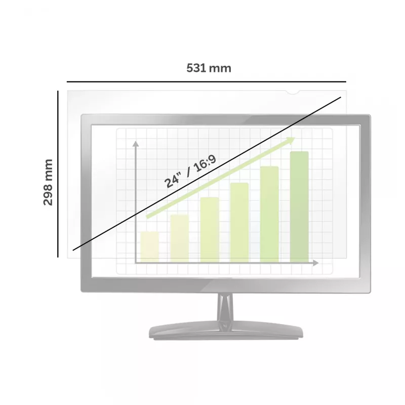 Filtro de privacidade Fellowes PrivaScreen 61 cm (24 polegadas) para monitor sem moldura