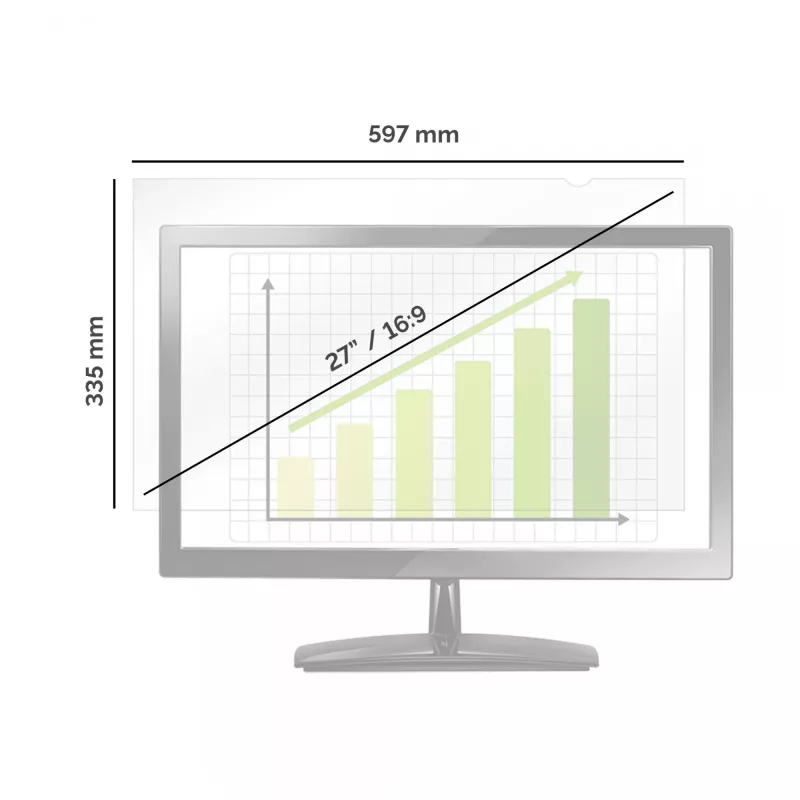 Filtro de privacidade Fellowes PrivaScreen 68,6 cm (27 polegadas) para monitor sem moldura