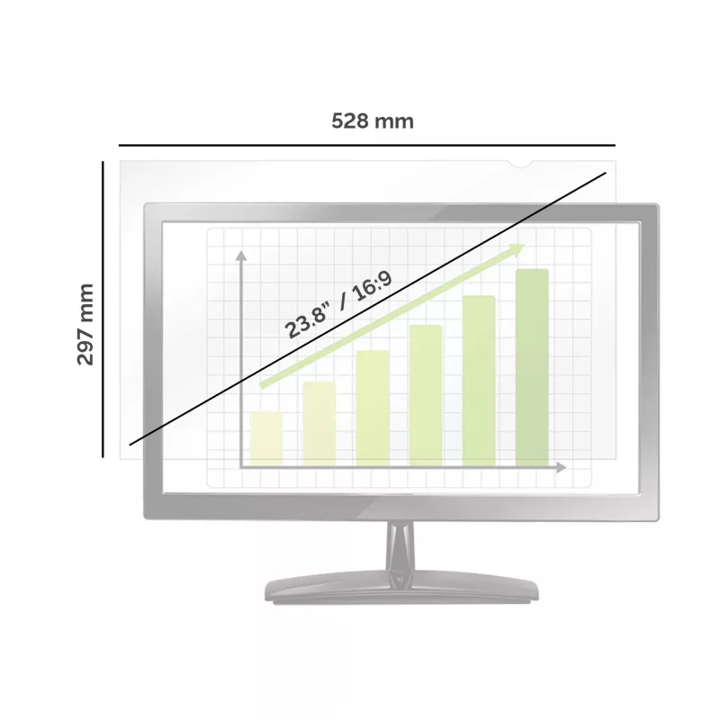Filtro de privacidade Fellowes 4816901 60,5 cm (23,8 polegadas) para monitor sem moldura