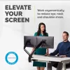 Braço para dois monitores Fellowes Platinum Series – suporte para monitor para dois ecrãs de 40 polegadas de 8 kg – suporte de mesa ajustável para dois monitores – inclinação 45°, rotação 180°, rotação 360°, VESA 75 x 75/100 x 100 – preto