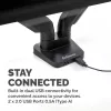 Braço para dois monitores Fellowes Platinum Series – suporte para monitor para dois ecrãs de 40 polegadas de 8 kg – suporte de mesa ajustável para dois monitores – inclinação 45°, rotação 180°, rotação 360°, VESA 75 x 75/100 x 100 – preto