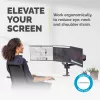 Braço para três monitores Fellowes Platinum Series – suporte para monitor para três ecrãs de 27 polegadas de 7 kg – suporte de mesa ajustável para três monitores – inclinação 45°, rotação 180°, rotação 360°, VESA 75 x 75/100 x 100 – preto