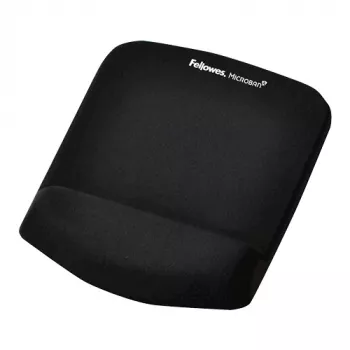 Tapete de rato com apoio de pulso Fellowes – tapete de rato PlushTouch com base de borracha antiderrapante e proteção antibacteriana – tapete de rato ergonómico para computador, portátil, home office – preto
