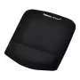 Tapete de rato com apoio de pulso Fellowes – tapete de rato PlushTouch com base de borracha antiderrapante e proteção antibacteriana – tapete de rato ergonómico para computador, portátil, home office – preto