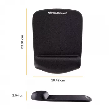 Tapete de rato com apoio de pulso Fellowes – tapete de rato PlushTouch com base de borracha antiderrapante e proteção antibacteriana – tapete de rato ergonómico para computador, portátil, home office – preto