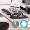 Tapete de rato com apoio de pulso Fellowes – tapete de rato PlushTouch com base de borracha antiderrapante e proteção antibacteriana – tapete de rato ergonómico para computador, portátil, home office – preto