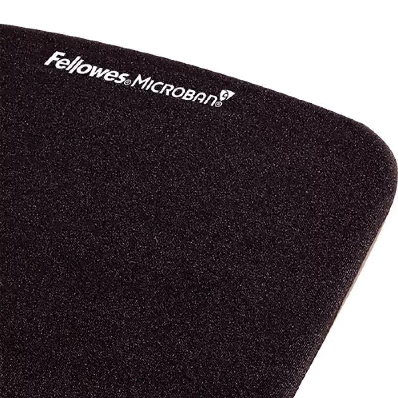 Tapete de rato com apoio de pulso Fellowes – tapete de rato PlushTouch com base de borracha antiderrapante e proteção antibacteriana – tapete de rato ergonómico para computador, portátil, home office – preto