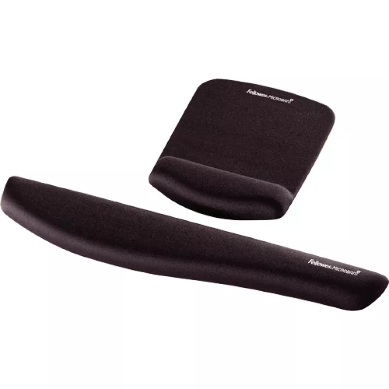 Tapete de rato com apoio de pulso Fellowes – tapete de rato PlushTouch com base de borracha antiderrapante e proteção antibacteriana – tapete de rato ergonómico para computador, portátil, home office – preto