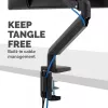 Braço para monitor Fellowes Platinum Series – suporte para monitor para ecrãs de 40 polegadas de 8 kg – suporte de mesa ajustável para monitor – inclinação 45° rotação 180° rotação 360° rotação 360°, VESA 75 x 75/100 x 100 – preto