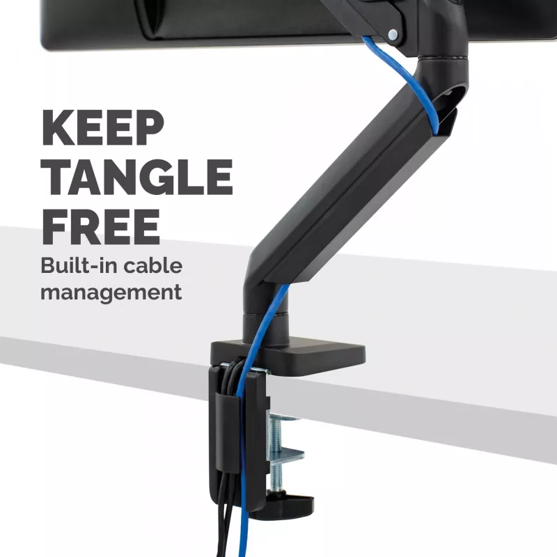 Braço para monitor Fellowes Platinum Series – suporte para monitor para ecrãs de 40 polegadas de 8 kg – suporte de mesa ajustável para monitor – inclinação 45° rotação 180° rotação 360° rotação 360°, VESA 75 x 75/100 x 100 – preto