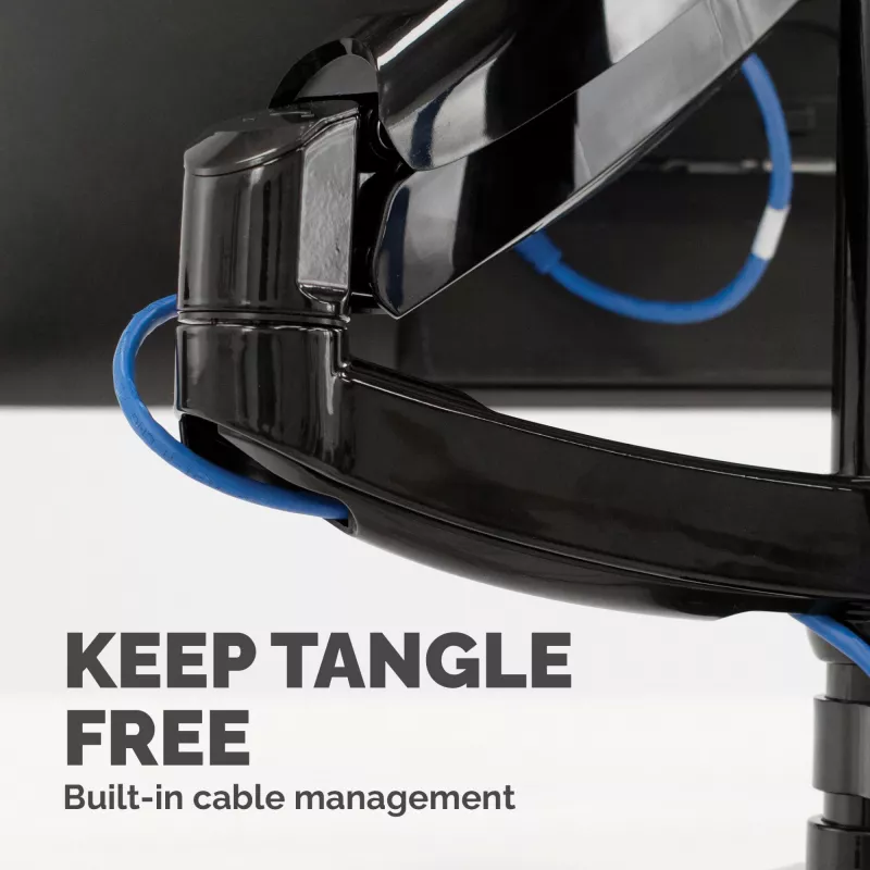 Braço para dois monitores empilhados Fellowes Platinum Series – suporte para monitor para dois ecrãs de 27 polegadas de 8 kg – suporte de mesa ajustável para dois monitores – inclinação 45° rotação 180° rotação 360° rotação 360°, VESA 75 x 75/100 x 100 – preto