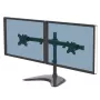 Braço para dois monitores Fellowes Seasa - suporte para monitor autónomo para ecrãs de 27 polegadas de 8 kg – braço para monitor ergonómico ajustável – inclinação ±45°, amplitude de rotação 120°, rotação 360° – VESA 75 x 75/100 x 100 – preto