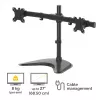 Braço para dois monitores Fellowes Seasa - suporte para monitor autónomo para ecrãs de 27 polegadas de 8 kg – braço para monitor ergonómico ajustável – inclinação ±45°, amplitude de rotação 120°, rotação 360° – VESA 75 x 75/100 x 100 – preto