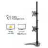 Braço de monitor Fellowes Seasa Dual Stacking - Suporte de monitor autónomo para ecrãs de 8 kg e 32 polegadas - Braço de monitor ajustável ergonomicamente - Inclinação 45° Rotação 120° Giro 360°, VESA 75 x 75/100 x 100 - Preto