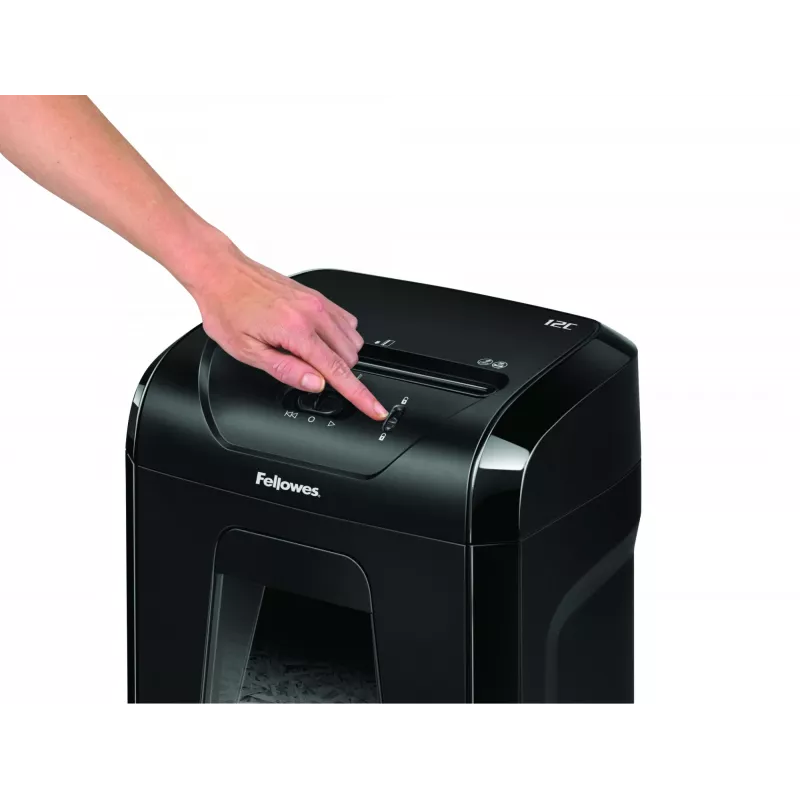 Destruidora de documentos Fellowes Powershred 12C corte cruzado 22,5 cm Preto