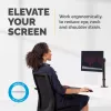 Suporte de monitor Fellowes Reflex - Suporte de monitor para ecrãs de 8 kg e 32 polegadas - Suporte de secretária para monitor ajustável - Inclinação 45° Rotação 180° Giro 360°, VESA 75 x 75/100 x 100 - Preto
