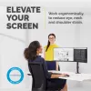 Braço duplo de monitor Fellowes Reflex – Suporte duplo de monitor para ecrãs de 8 kg e 27 polegadas – Suporte de secretária para monitor ajustável – Inclinação 45° Rotação 180° Giro 360°, VESA 75 x 75/100 x 100 – Preto