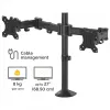 Braço duplo de monitor Fellowes Reflex – Suporte duplo de monitor para ecrãs de 8 kg e 27 polegadas – Suporte de secretária para monitor ajustável – Inclinação 45° Rotação 180° Giro 360°, VESA 75 x 75/100 x 100 – Preto