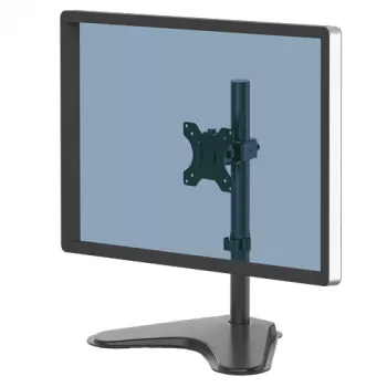 Braço de monitor individual Fellowes Seasa - Suporte de monitor autónomo para ecrãs de 8 kg e 32 polegadas - Braço de monitor ajustável ergonomicamente - Inclinação 45° Rotação 120° Giro 360°, VESA 75 x 75/100 x 100 - Preto