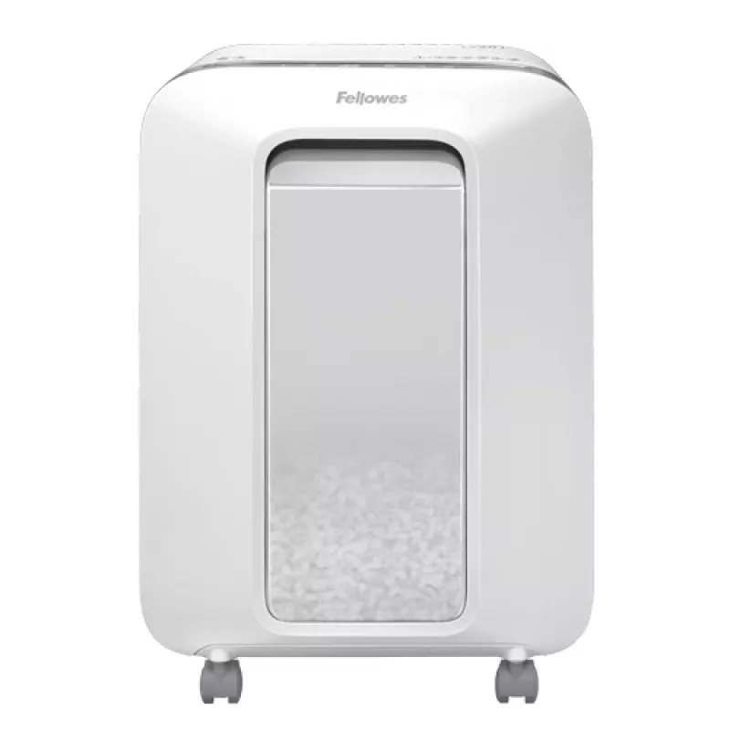 Destruidora de documentos Fellowes Powershred LX201 micro-corte branco, micro-corte, 23 cm, 2 x 12 mm, 22 L, Touch, 4 rodas