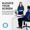 Suporte para portátil Fellowes para a secretária – Suporte para portátil ajustável Hylyft para casa e escritório – Elevação de portátil com 6 níveis de altura – tamanho máx. de ecrã 17 polegadas, peso máx. 5 kg – Prateado/Preto