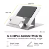 Suporte para portátil Fellowes para a secretária – Suporte para portátil ajustável Hylyft para casa e escritório – Elevação de portátil com 6 níveis de altura – tamanho máx. de ecrã 17 polegadas, peso máx. 5 kg – Prateado/Preto