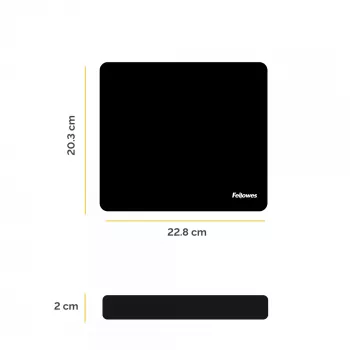Tapete de rato Fellowes Earth Series - Preto, Preto, Cor sólida, Base antiderrapante