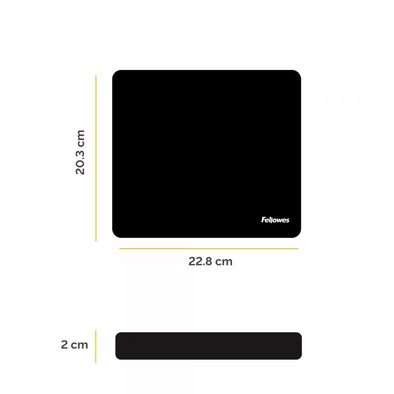 Tapete de rato Fellowes Earth Series - Preto, Preto, Cor sólida, Base antiderrapante