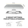 Repousa-pés Fellowes sob a secretária – Repousa-pés Hana LT ergonómico – Banco repousa-pés para escritório e casa – branco