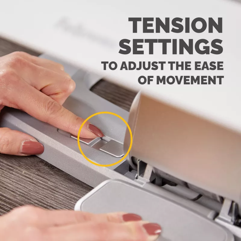 Repousa-pés Fellowes sob a secretária – Repousa-pés Hana LT ergonómico – Banco repousa-pés para escritório e casa – branco