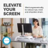 Suporte para monitor de computador Fellowes com 3 alturas ajustáveis - Elevador de monitor Hana LT - Suporte de monitor ajustável ergonómico para computador - Peso máximo 22,6 kg - branco