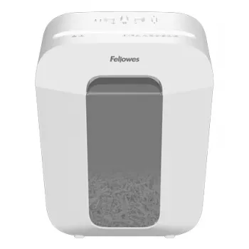 Destruidora de papel de corte em partículas Fellowes LX Series Powershred LX50 (branco) – fecho de segurança patenteado
