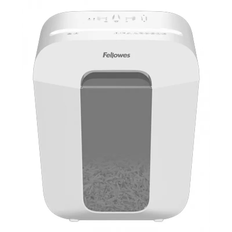 Destruidora de papel de corte em partículas Fellowes LX Series Powershred LX50 (branco) – fecho de segurança patenteado