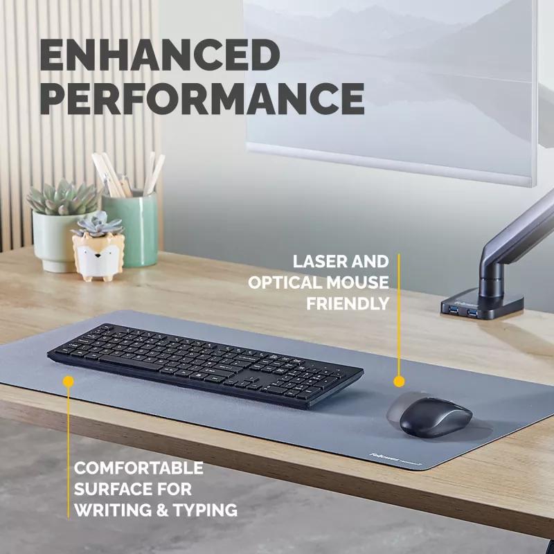 Tapete de secretária para computador Fellowes com base antiderrapante tapete de secretária Breyta com proteção antibacteriana Marine