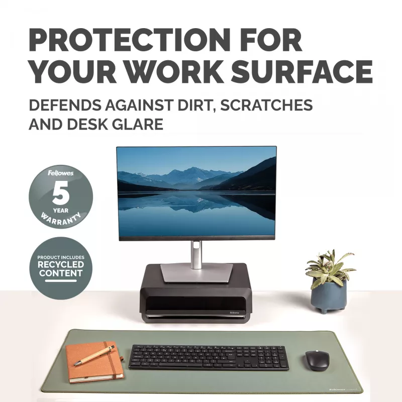 Tapete de secretária para computador Fellowes com base antiderrapante tapete de secretária Breyta com proteção antibacteriana salva