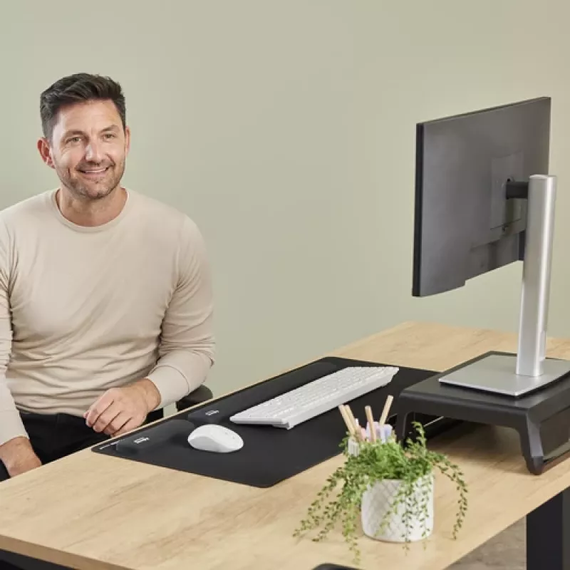 Apoio de pulso Fellowes Breyta Palm Rest com proteção antibacteriana apoio de pulso ergonómico preto