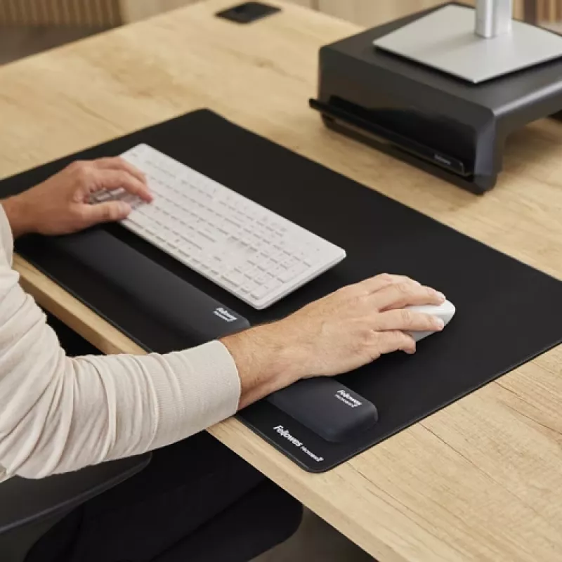 Apoio de pulso Fellowes Breyta Palm Rest com proteção antibacteriana apoio de pulso ergonómico preto