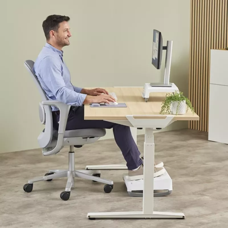 Apoio de pulso Fellowes Breyta Palm Rest com proteção antibacteriana apoio de pulso ergonómico cinzento