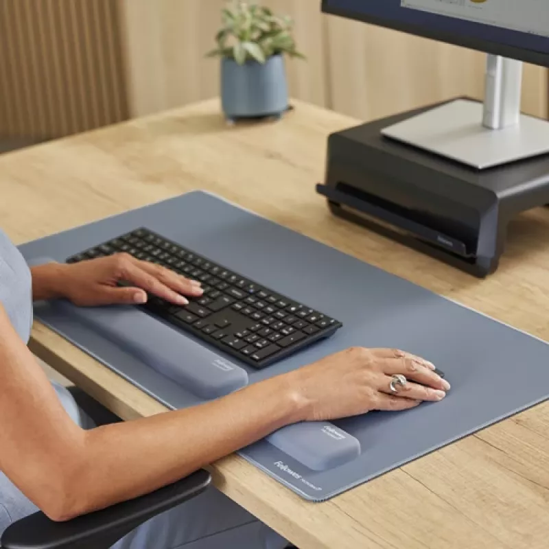 Apoio de pulso Fellowes Breyta apoio de pulso com proteção antibacteriana apoio de pulso ergonómico Marine
