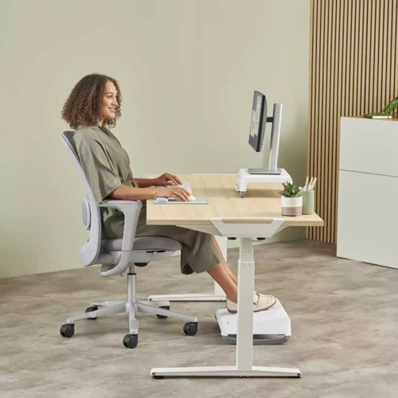 Apoio de pulso Fellowes Breyta Palm Rest com proteção antibacteriana apoio de pulso ergonómico Sage
