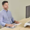 Apoio de pulso para teclado Fellowes Breyta Compact apoio de pulso para teclado com proteção antibacteriana apoio de pulso ergonómico cinzento
