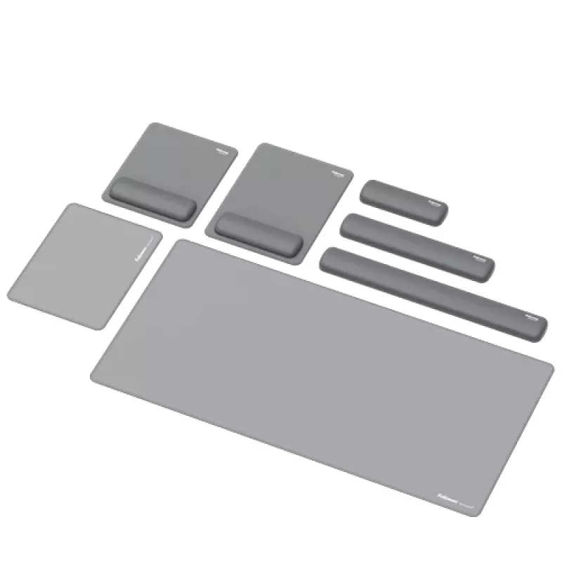 Apoio de pulso para teclado Fellowes Breyta Compact apoio de pulso para teclado com proteção antibacteriana apoio de pulso ergonómico cinzento