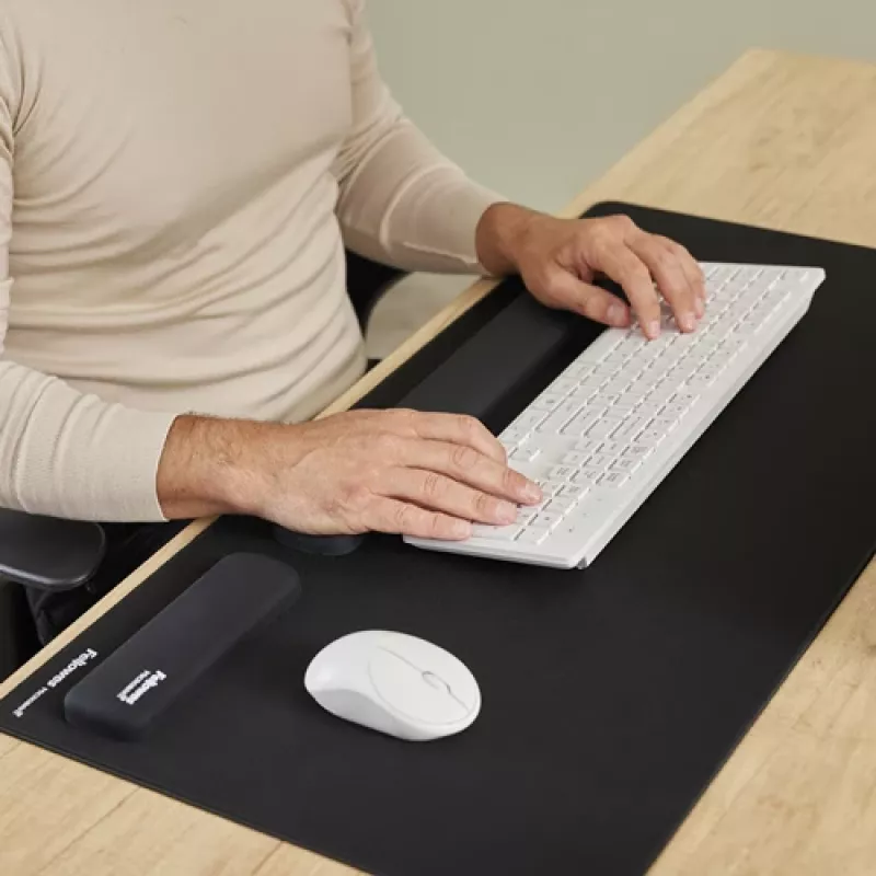 Apoio de pulso para teclado Fellowes Breyta apoio de pulso para teclado com proteção antibacteriana apoio de pulso ergonómico preto
