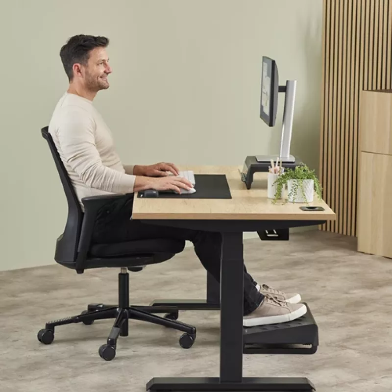 Apoio de pulso para teclado Fellowes Breyta apoio de pulso para teclado com proteção antibacteriana apoio de pulso ergonómico preto