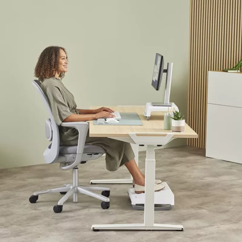 Apoio de pulso para teclado Fellowes Breyta apoio de pulso com proteção antibacteriana apoio de pulso ergonómico verde-salva