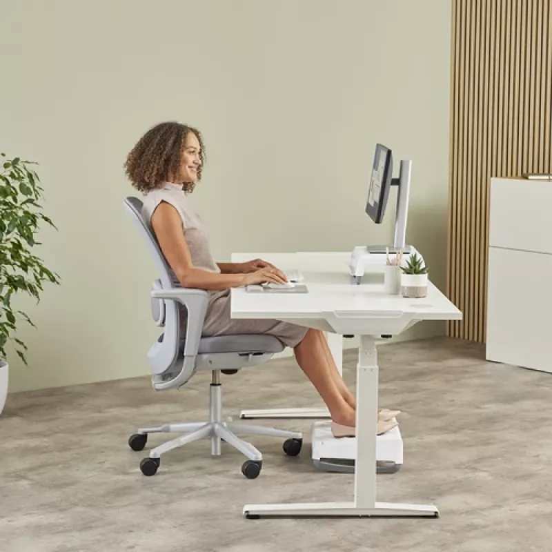 Apoio de pulso para teclado Fellowes Breyta Compact apoio de pulso para teclado com proteção antibacteriana apoio de pulso ergonómico areia