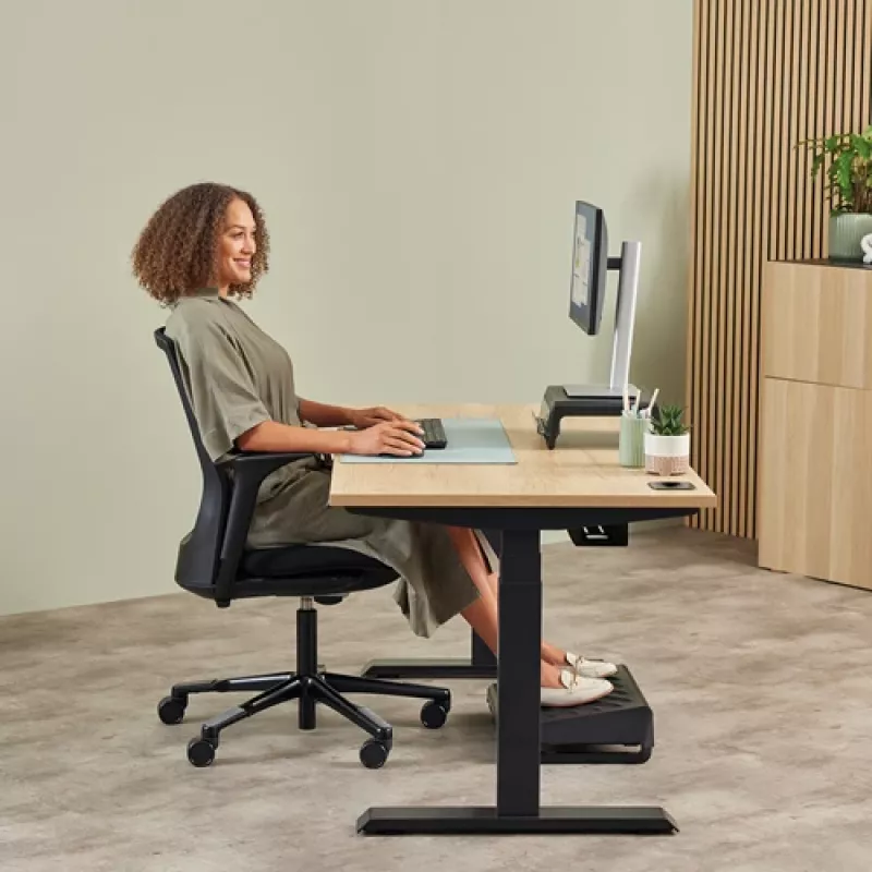 Rato vertical Fellowes Breyta Plus+ – pequeno, para destros, design vertical, ótico, Bluetooth + USB-C, 2400 DPI, preto